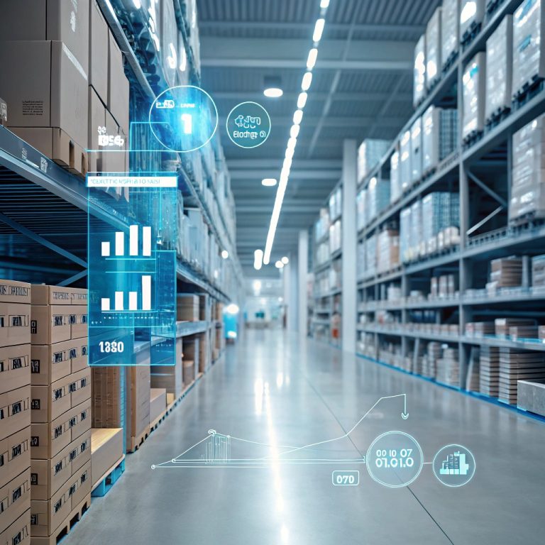 Modern warehouse with AI-powered computer vision