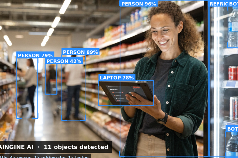 Retail store manager with tablet showing analytics